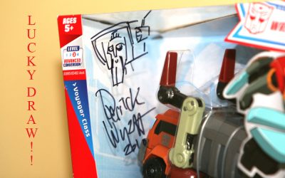 Transformers Animated Derrick Wyatt signed Lucky Draw