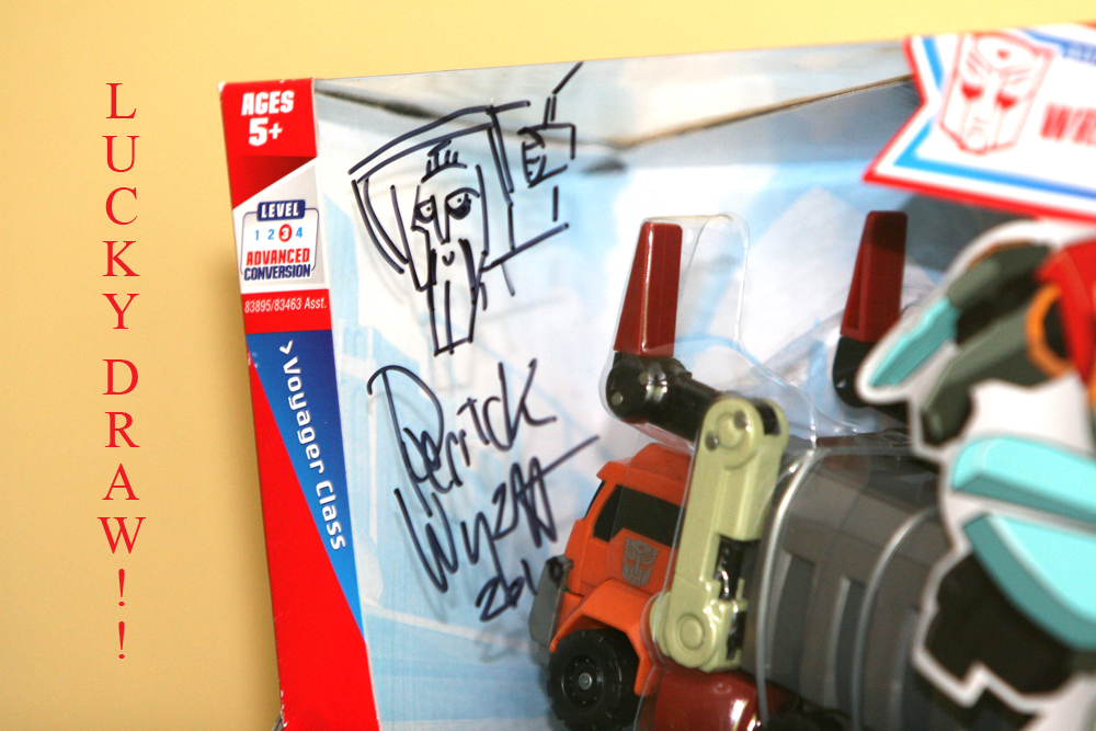 Transformers Animated Derrick Wyatt signed Lucky Draw