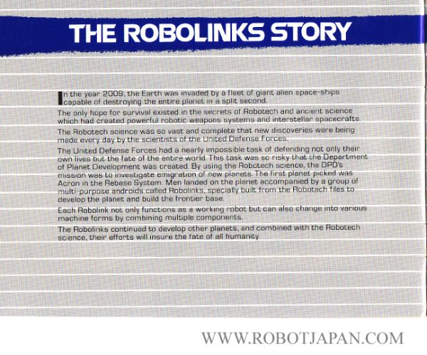 Robotech Robolinks Toy Insert Catalog 1985 - Image 2